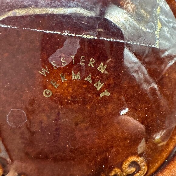 Vintage Bowl Metal Caddy Western Germany Mid Century Modern Decorative Serving - Picture 6 of 10